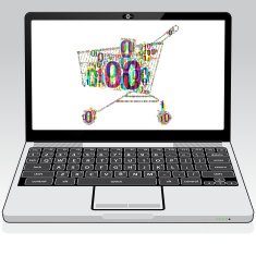 Laptop Computer Binary Shopping Cart