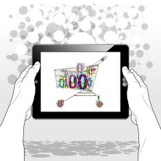 BInary Shopping Cart Horizontal Tablet PC