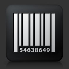 Black Square Button with Barcode Icon N2