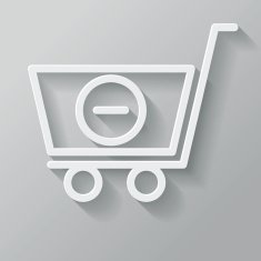 Shopping Cart Paper Thin Line Interface Icon With Long Shadow N2