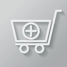 Shopping Cart Paper Thin Line Interface Icon With Long Shadow N3