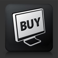 Black Square Button with Buy Sign on Computer N2
