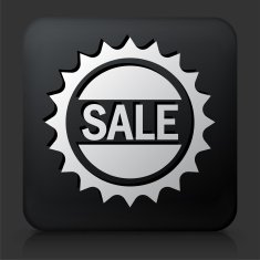 Black Square Button with Sale Badge N2