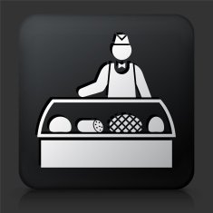 Black Square Button with Sales Person and Cold Cuts N2