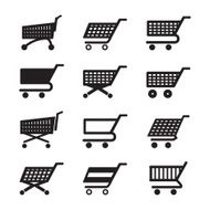 Shopping carts icon set