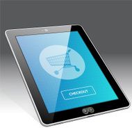 Online shopping -Vertical Digital Tablet left view