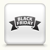 White Square Button with Black Friday Sale Icon N2