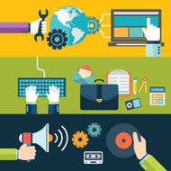 Flat design illustration concepts for creative process