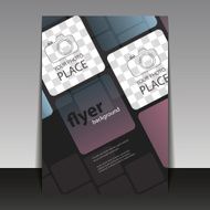 Business or Corporate Flyer Template with Squares Pattern