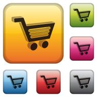 square 3d icons - trolley