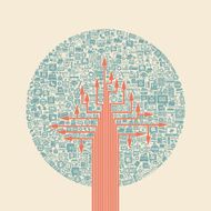 Background business and shopping tree