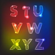 Neon glow alphabet Vector