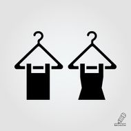 Clothes on hangers icon