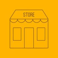 Store building line icon