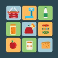 Big set of food products Vector