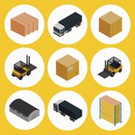 Warehouse icon set Icometric vector