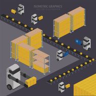 Warehousing process Vector infographics N6