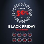 Black friday sale label with percents
