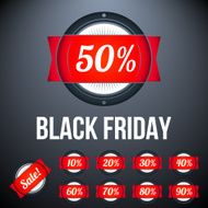 Black friday sale label with percents N3