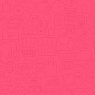 Thin Line Finance Commerce Market Seamless Pink Pattern N2