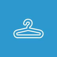 Hanger outline icon isolated white on the blue background N2