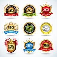 100 quality guarantee satisfaction guaranteed labels stamps banners badges crests labels N2