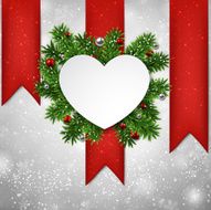 White heart paper christmas card