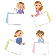 woman who shops with various poses