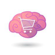 Brain icon with a shopping cart N2