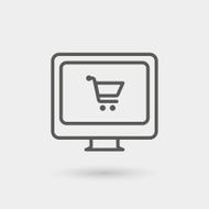 shopping online thin line icon