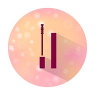 Flat style Mascara icon on blurred background N2