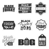 Black friday typographic design Vector sale label and badge set N2