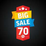 Big sale 70 percent badge Vector illustration N2