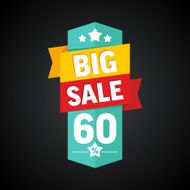 Big sale 60 percent badge Vector illustration N2