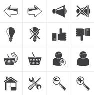 Black Website and internet icons N3