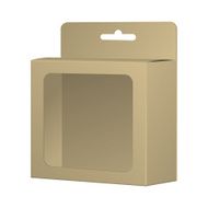 Realistic Recycled Card Product Package Box Mockup With Window And