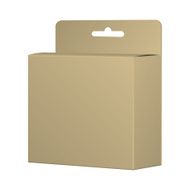 Realistic Recycled Card Product Package Box Mockup With Hang Slo