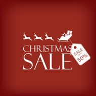 Christmas sale poster Holiday sales vector template Santa Claus riding