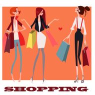 girls with shopping bags N2