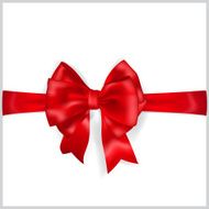 Red bow with horizontal ribbon