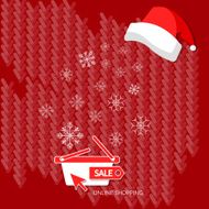 Christmas shopping winter sale snowflakes on red vector N2