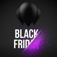 Black Friday Sale Air Balloon Vector Template N2