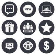 Online shopping e-commerce and business icons N6