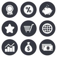 Online shopping e-commerce and business icons N7