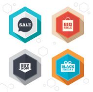 Sale speech bubble icons Buy now arrow symbol N3