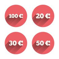 Money in Euro icons Hundred fifty EUR