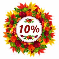 Autumn discount banner 10 percent off sale Season discounts N2