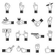 Hand Icons Black Set N2