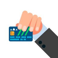 Hand holding credit card isolated vector N2