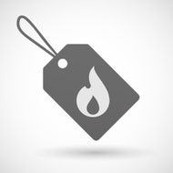 Shopping label icon with a flame N2